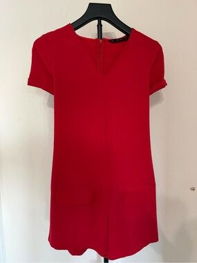 Red Short Sleeve V-Neck Zara Romper